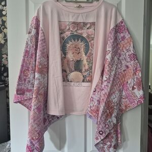 Velvet Light Pink Floral Graphic Tee